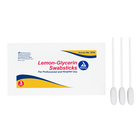 Dynarex Lemon Glycerin Swabsticks 3 per Packet Case medical supply
