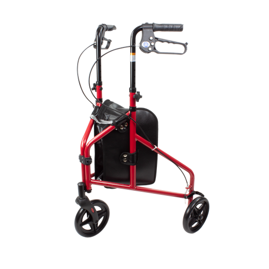 Dynarex DynaGo Zoom 3 Wheeled Rollator 3 inch Wheels Red medical supply