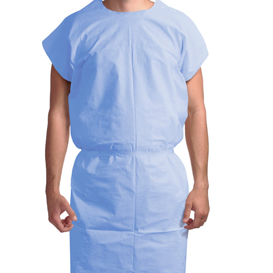 Dynarex 3-Ply Universal Exam Gown Blue 50/cs medical supply