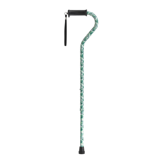 Drive Medical Adjustable Offset Handle Cane Gel Grip Green Leaves medical supply