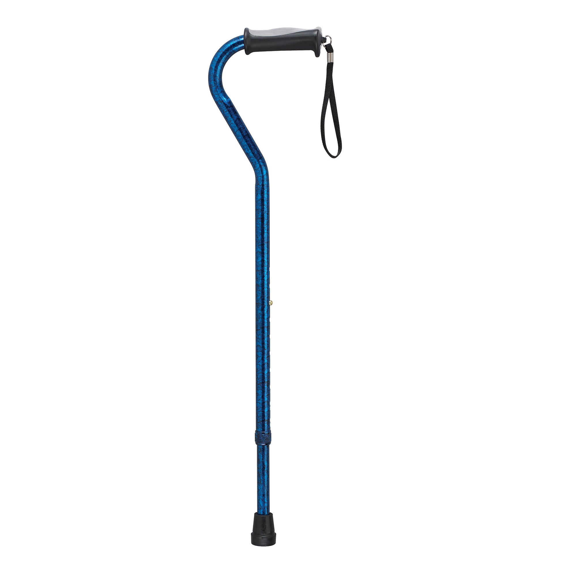 Drive Medical Adjustable Offset Handle Cane Gel Grip Blue Crackle medical supply