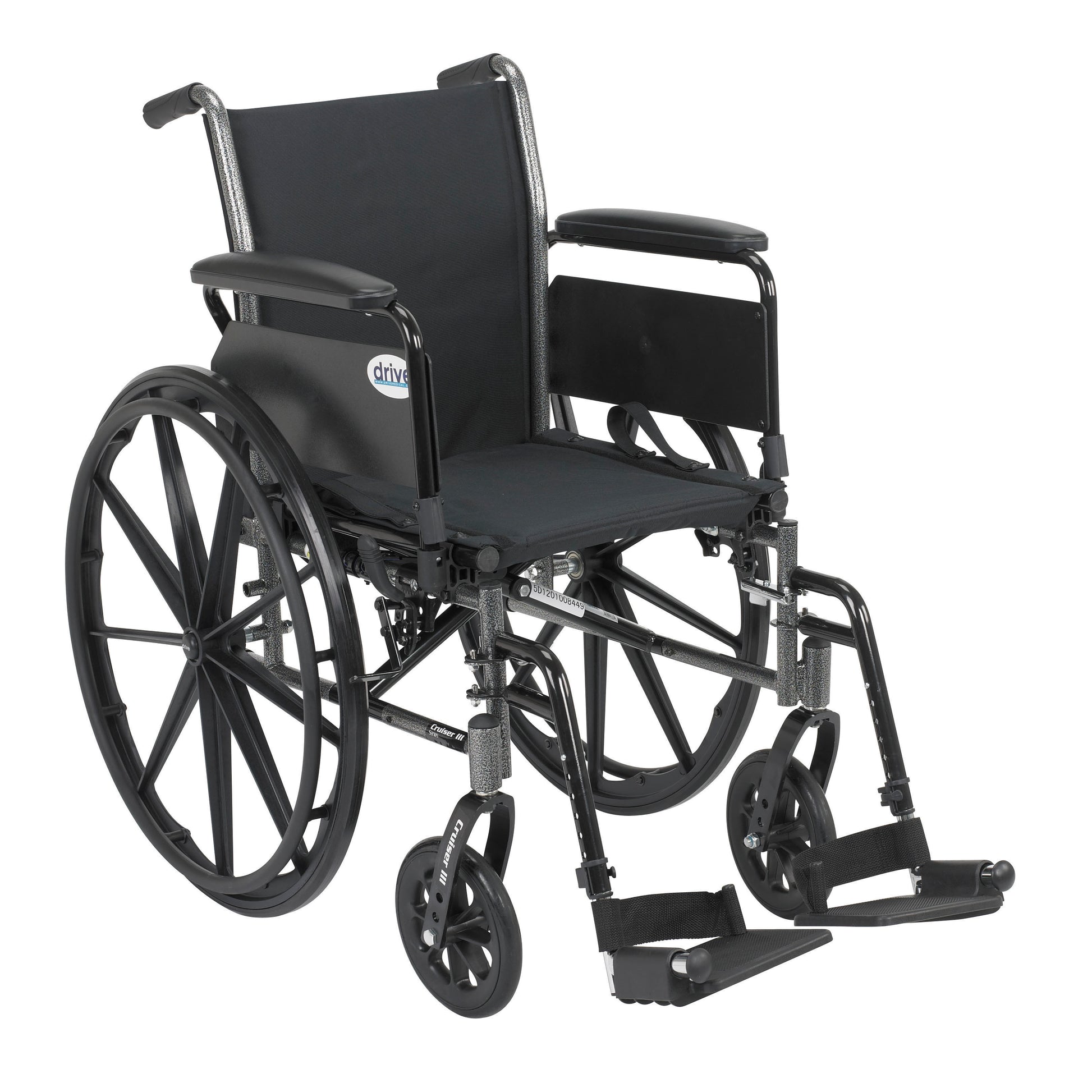Drive Medical Cruiser III Wheelchair Full Arms Swing Away Footrests 16" Seat medical supply