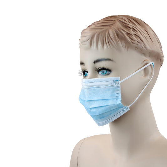 Dynarex Child Face Mask Blue case of 600 medical supply