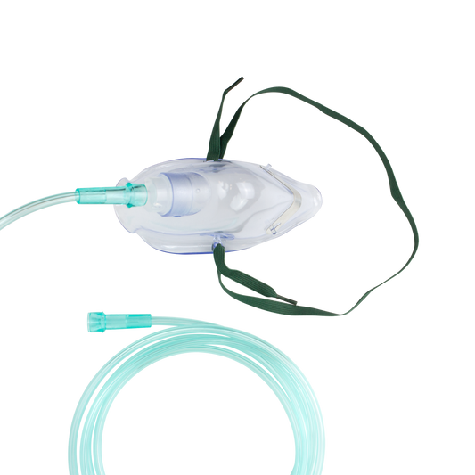Resp-O2 Medium-Concentration Standard Adult Oxygen Mask 50/cs medical supply