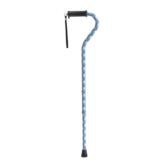 Drive Medical Adjustable Offset Handle Cane Gel Grip Plaid medical supply