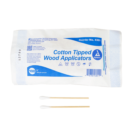 Dynarex Cotton Tipped Wood Applicators Non-Sterile 3 inch Case medical supply