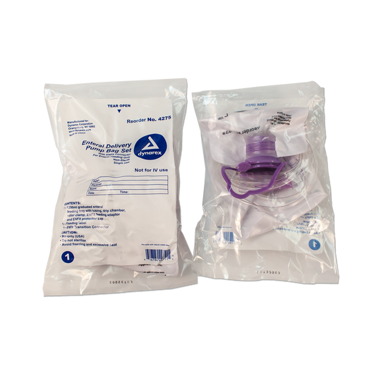Dynarex Enteral Delivery Pump Bag Set with ENFit Connector 30/cs medical supply