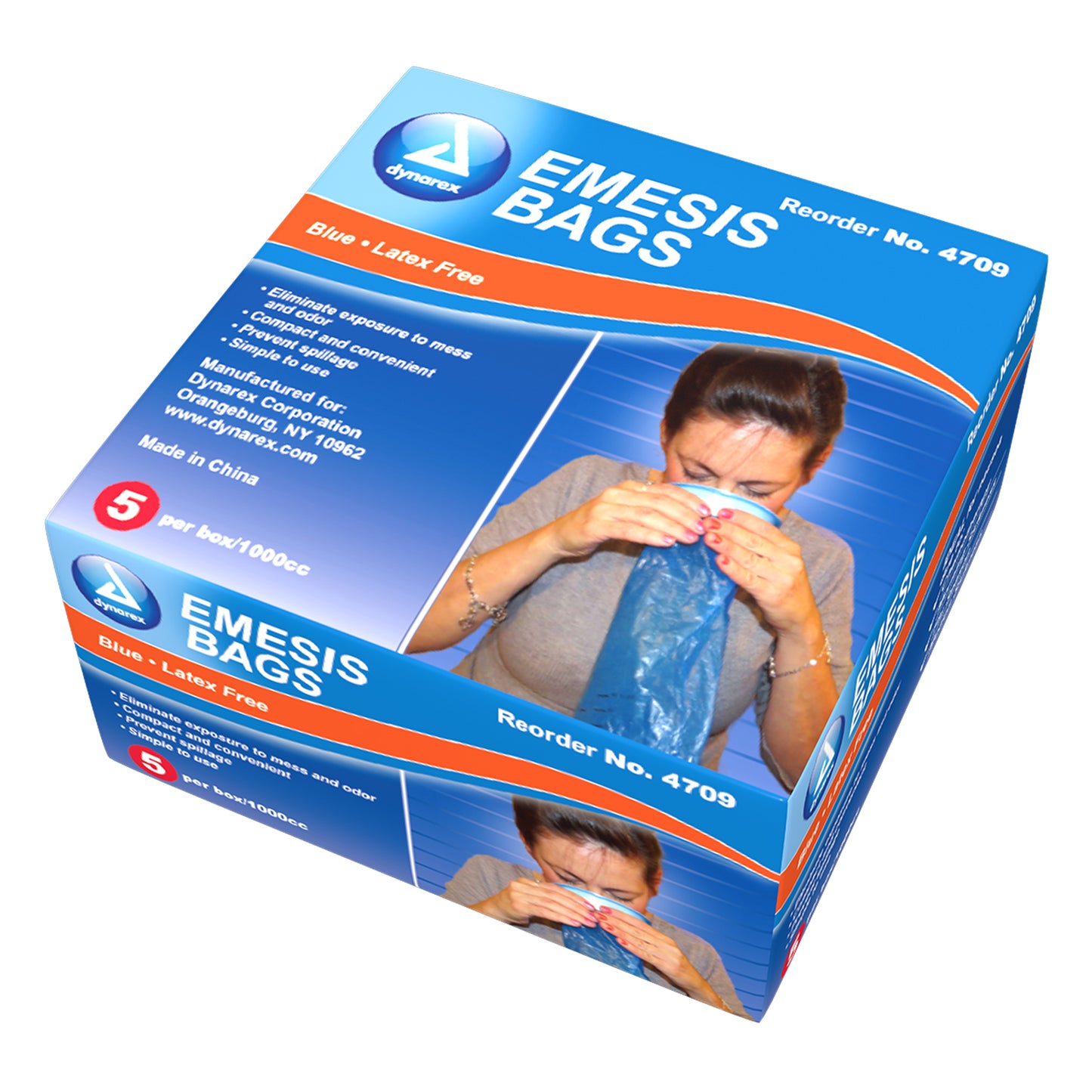 Dynarex Emesis Bag Blue 24/5 Case medical supply