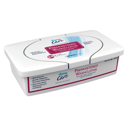 dynaCare Premoistened Adult Washcloths 9in x 13in Tub 8/64 medical supply