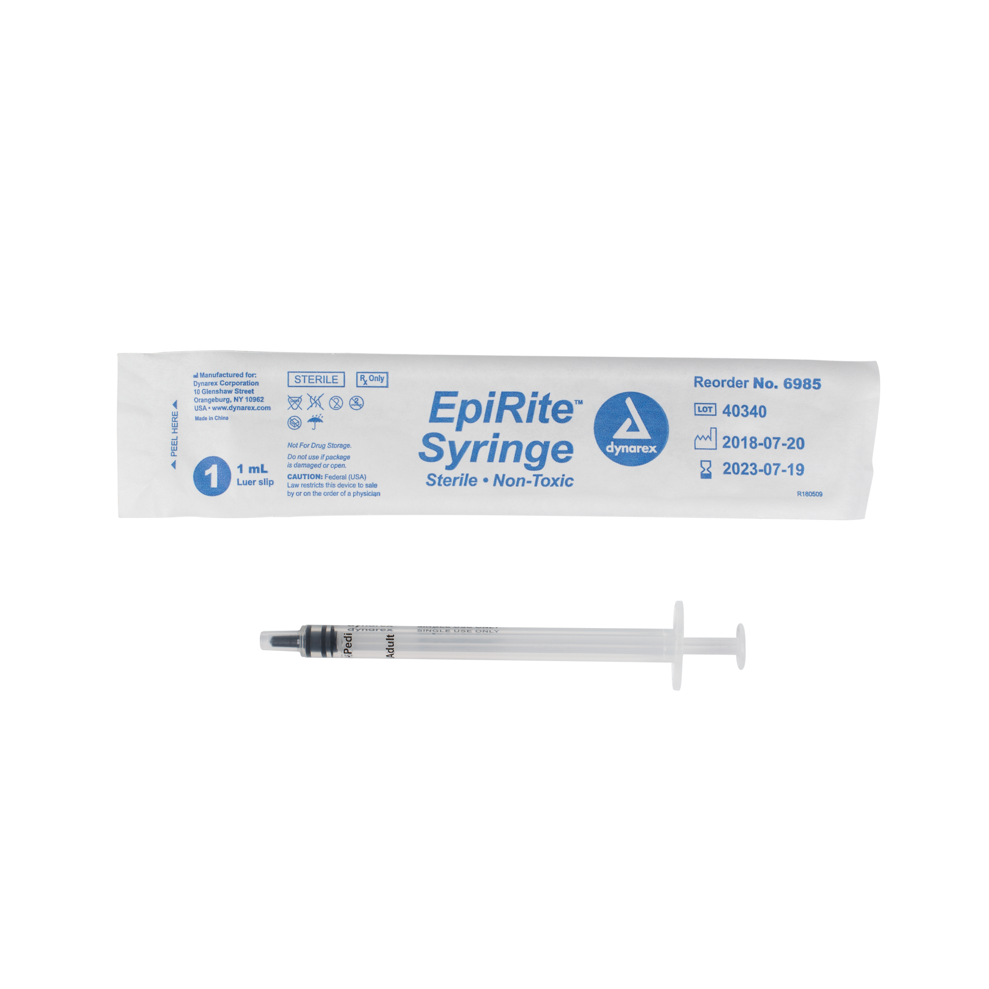 Dynarex EpiRite Luer Slip Syringe 1 cc 10/100/cs medical supply