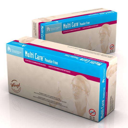 Tillotson Multicare Vinyl Exam Gloves Small Powder-Free 10/100/cs medical supply