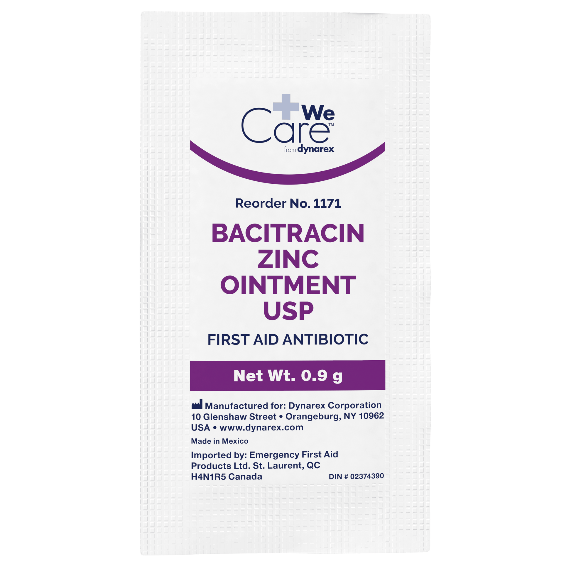 WeCare Bacitracin Zinc Ointment 0.9 g Foil Packet Case medical supply