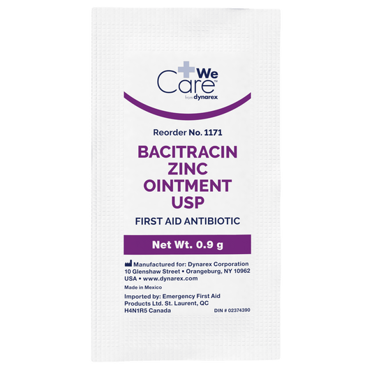 WeCare Bacitracin Zinc Ointment 0.9 g Foil Packet Case medical supply