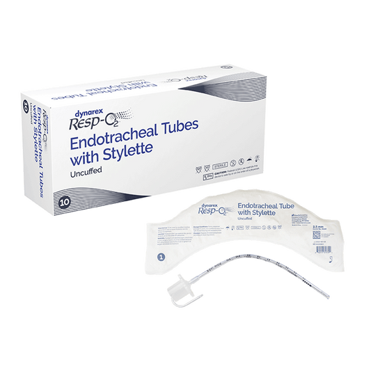 Resp-O2 Uncuffed Endotracheal Tubes with Stylette 2.5 mm 10/bx medical supply