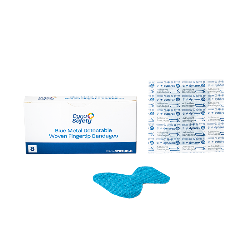 DynaSafety Blue Metal Detectable Woven Bandage Fingertip Case of 400 medical supply