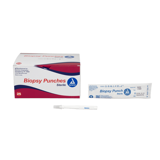Dynarex Biopsy Punches 1.5 mm White Box of 25 medical supply